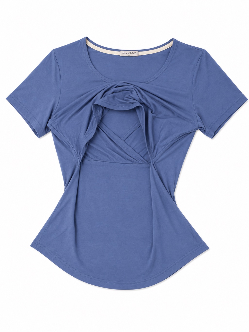 Bear Island Nursing Top Blue Layered Breastfeeding Shirt Large